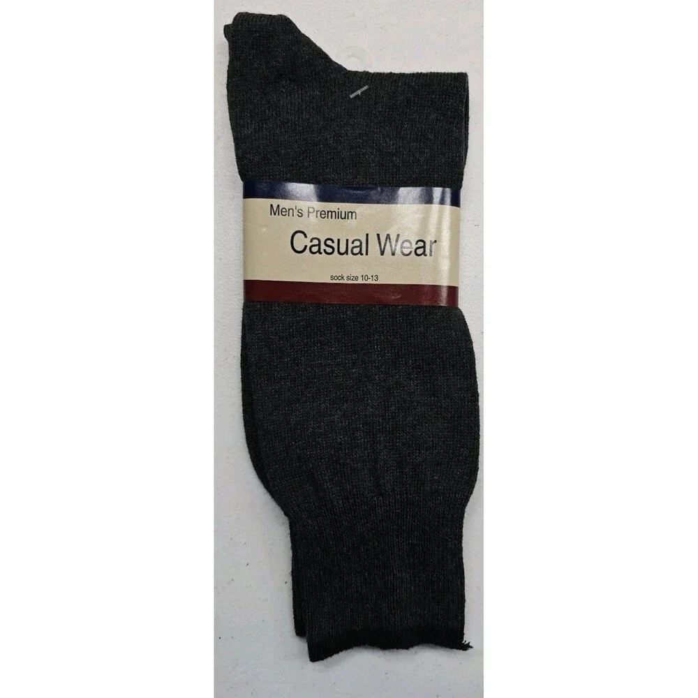 Vintage Casual Wear Mens Socks 1 Pair Gray 10-13 Cotton Nylon